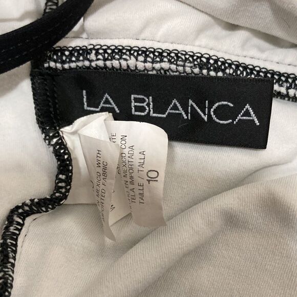 La Blanca black and white bathing suit -10 - Picture 3 of 10